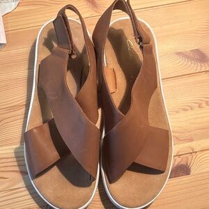 Clarks Jemsa Cross Sandals Women's Tan & Brown